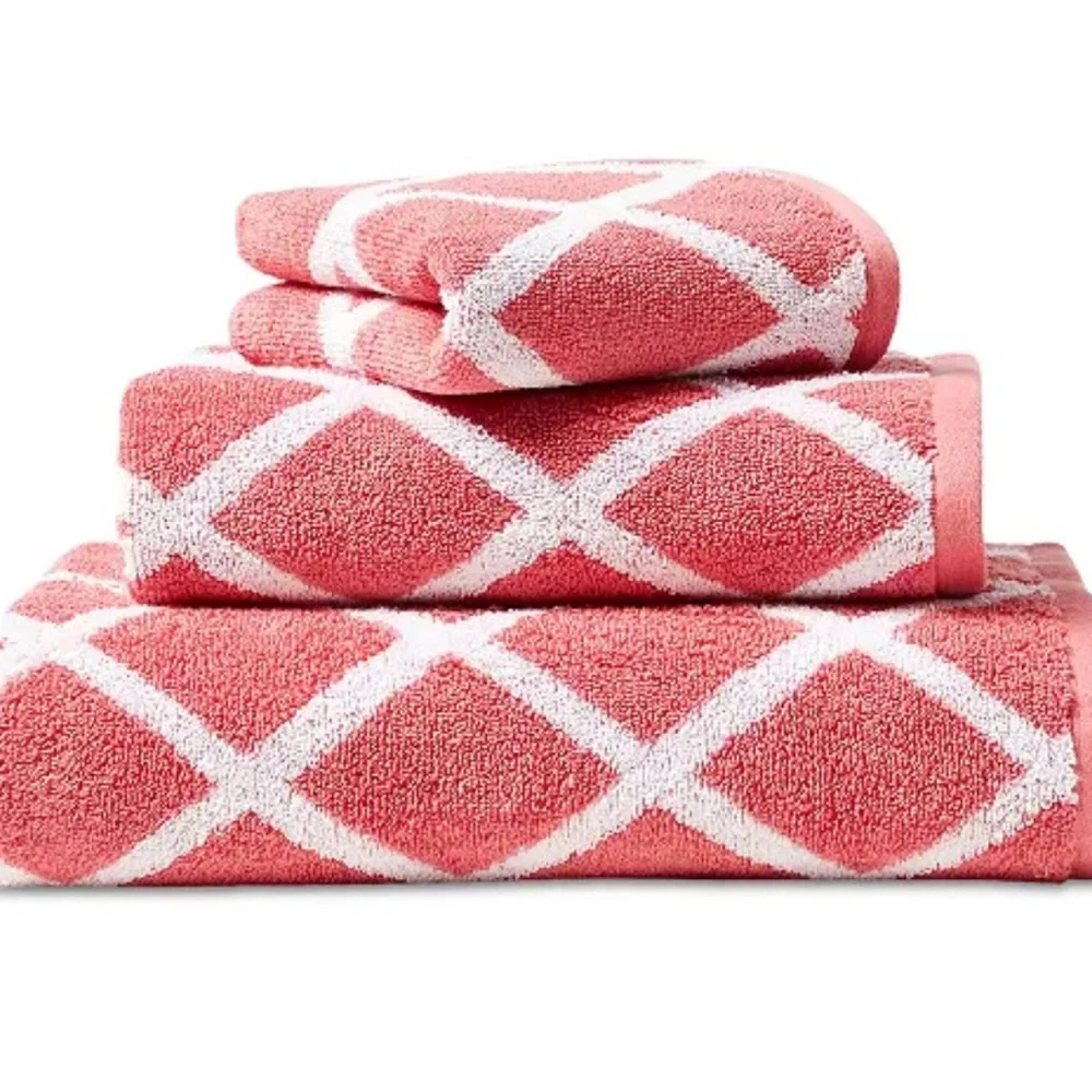 Polo by Ralph Lauren Pink and White Hand Towel